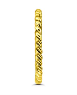 Rope Twist Adjustable Toe Ring 18kt Gold over