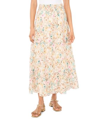 Vince Camuto Women's Tiered Smocked Waist Maxi Skirt