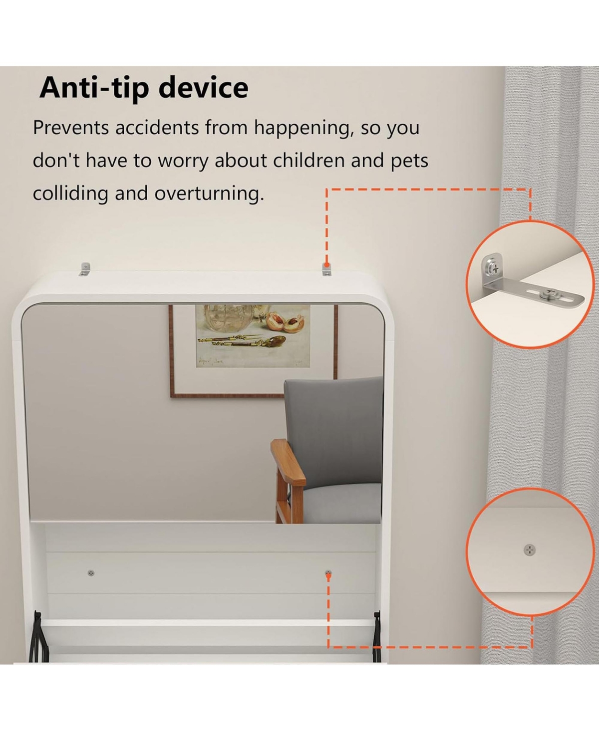 Rainsken Mirror Shoe Cabinet