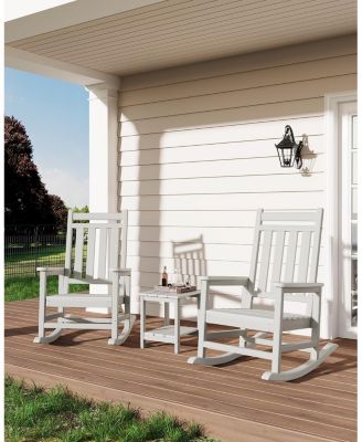 Poly Lumber Rocking Chair Outdoor - HDPE High Back Porch Rocker Chairs for Adults - All Weather Resistant Furniture for Patio