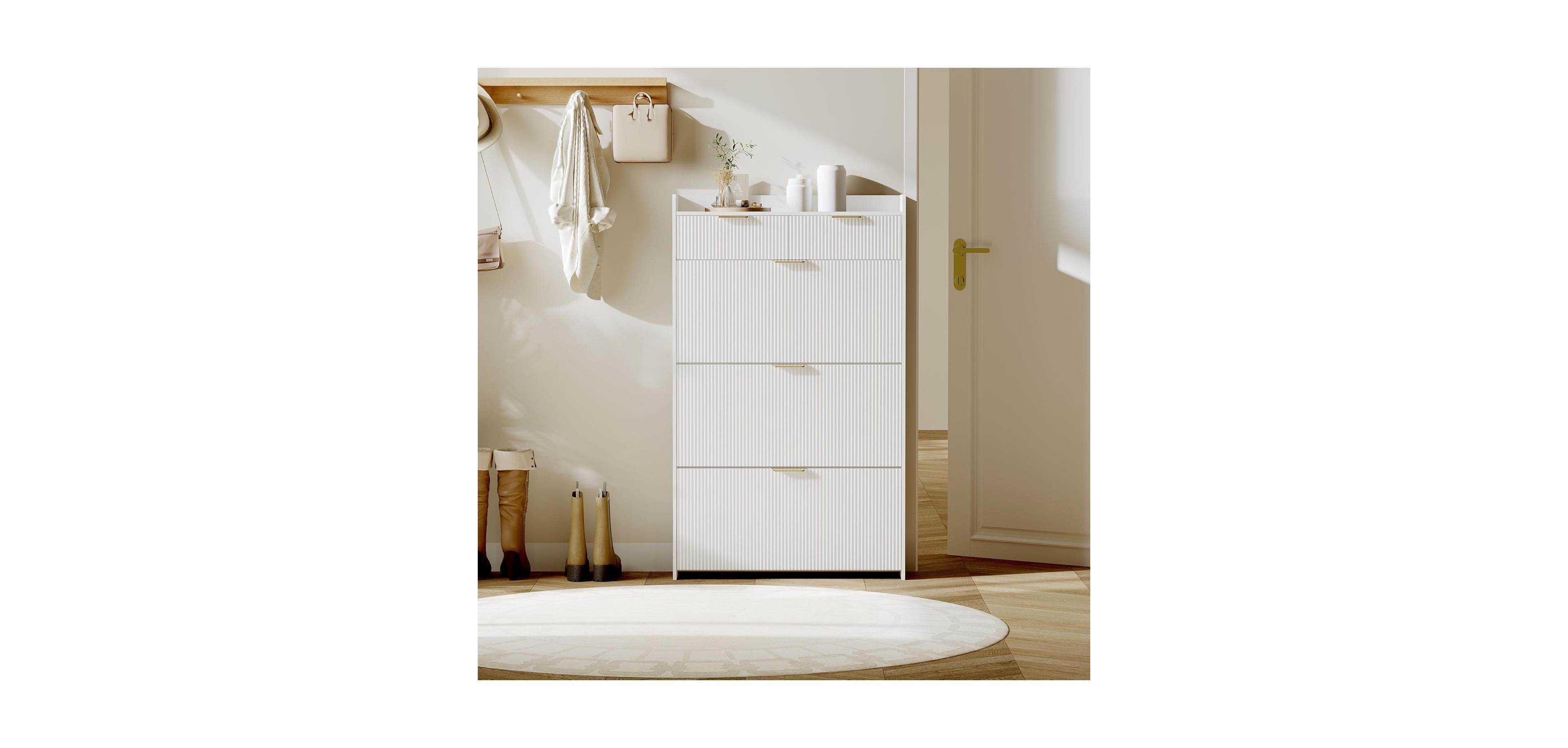 Gaomon Modern Fluted Entryway Shoe Cabinet
