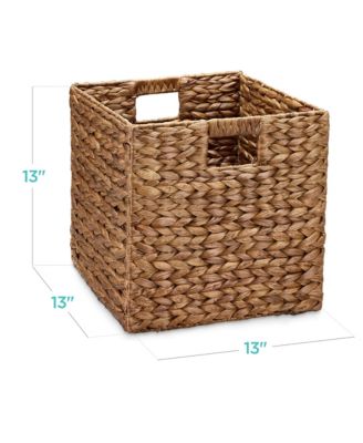 13x13in Hyacinth Storage Baskets, Set of 5 Multipurpose Collapsible Organizers