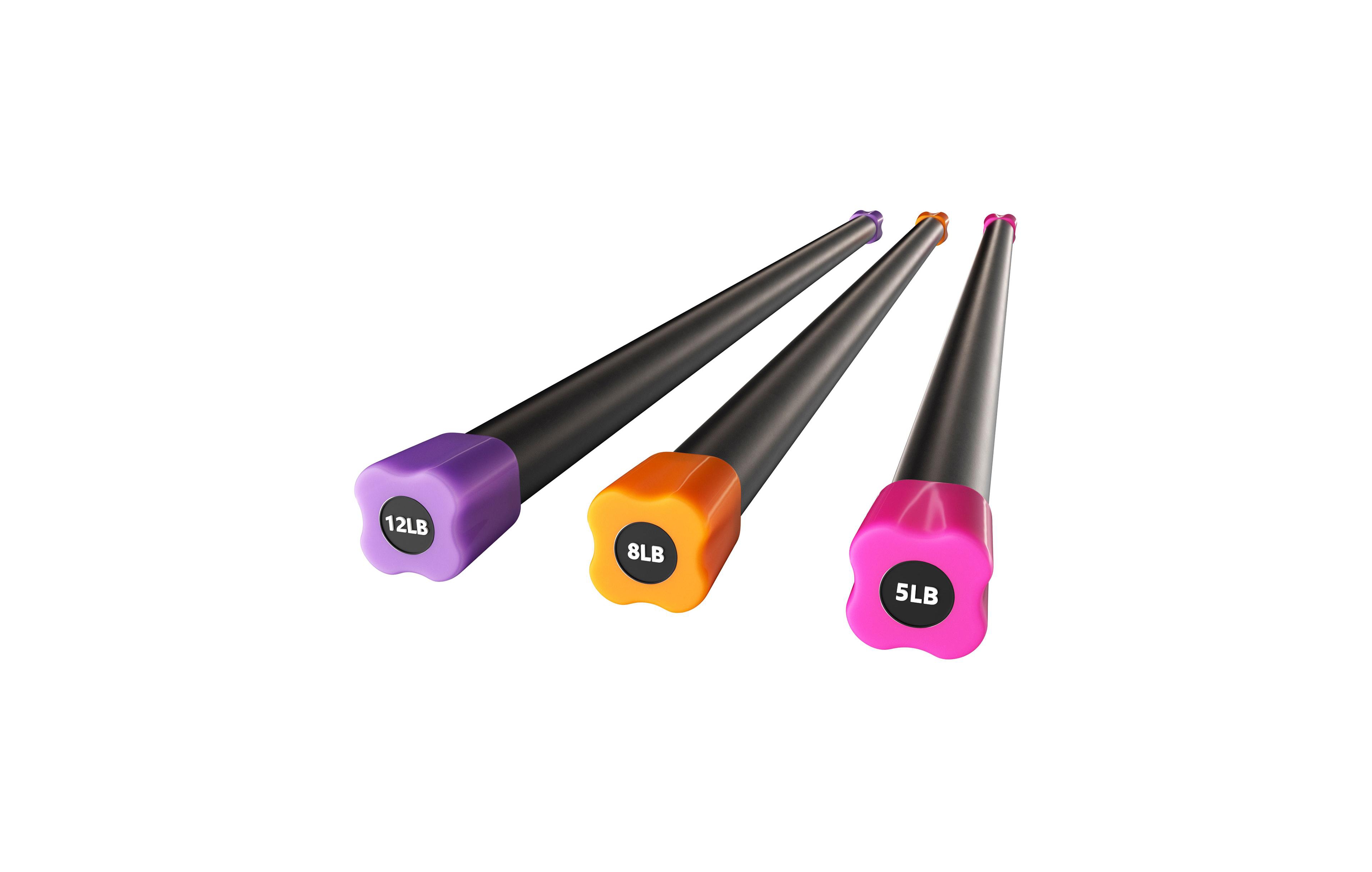 Signature Fitness Total Body Workout and Exercise Weighted Bar Padded Grip, 3 Pack