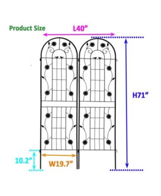 2 Pack Metal Garden Trellis 71" x 19.7" Rustproof Trellis for Climbing Plants Outdoor Flower Support