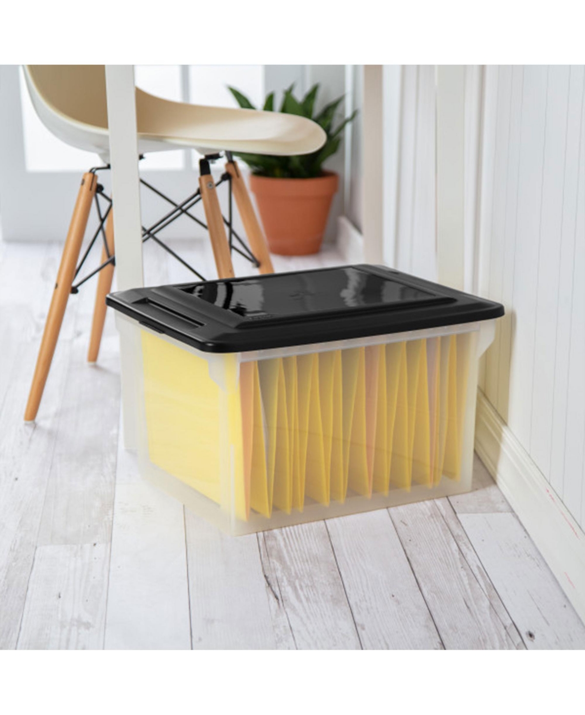 Sterilite File Box, Clear Bankers Box, Organizer Storage Tote w/ Lid (8 Pack)