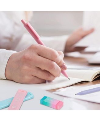 0.7mm Mechanical Pencil Set, 3PCS Mechanical Pencils with HB Lead Refills, Pastel Eraser Set and Eraser Refills for Writing, Art Drawing