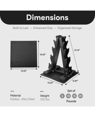 BalanceFrom Dumbbell Set with Stand, Rubber Encased Home Gym Hand Weights, 100lb