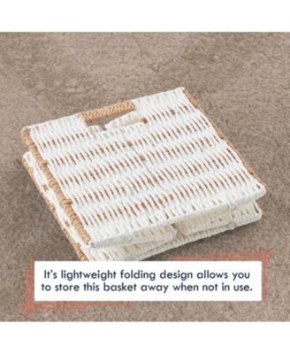 6 Pack Paper Wicker Storage Cube Bin Shelf Basket