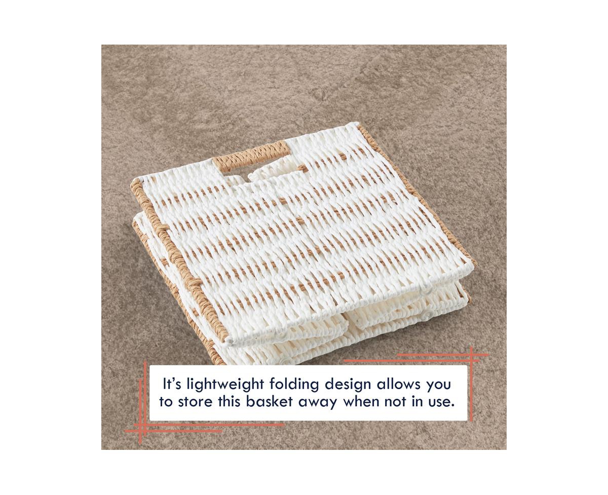 Ornavo Home 6 Pack Paper Wicker Storage Cube Bin Shelf Basket