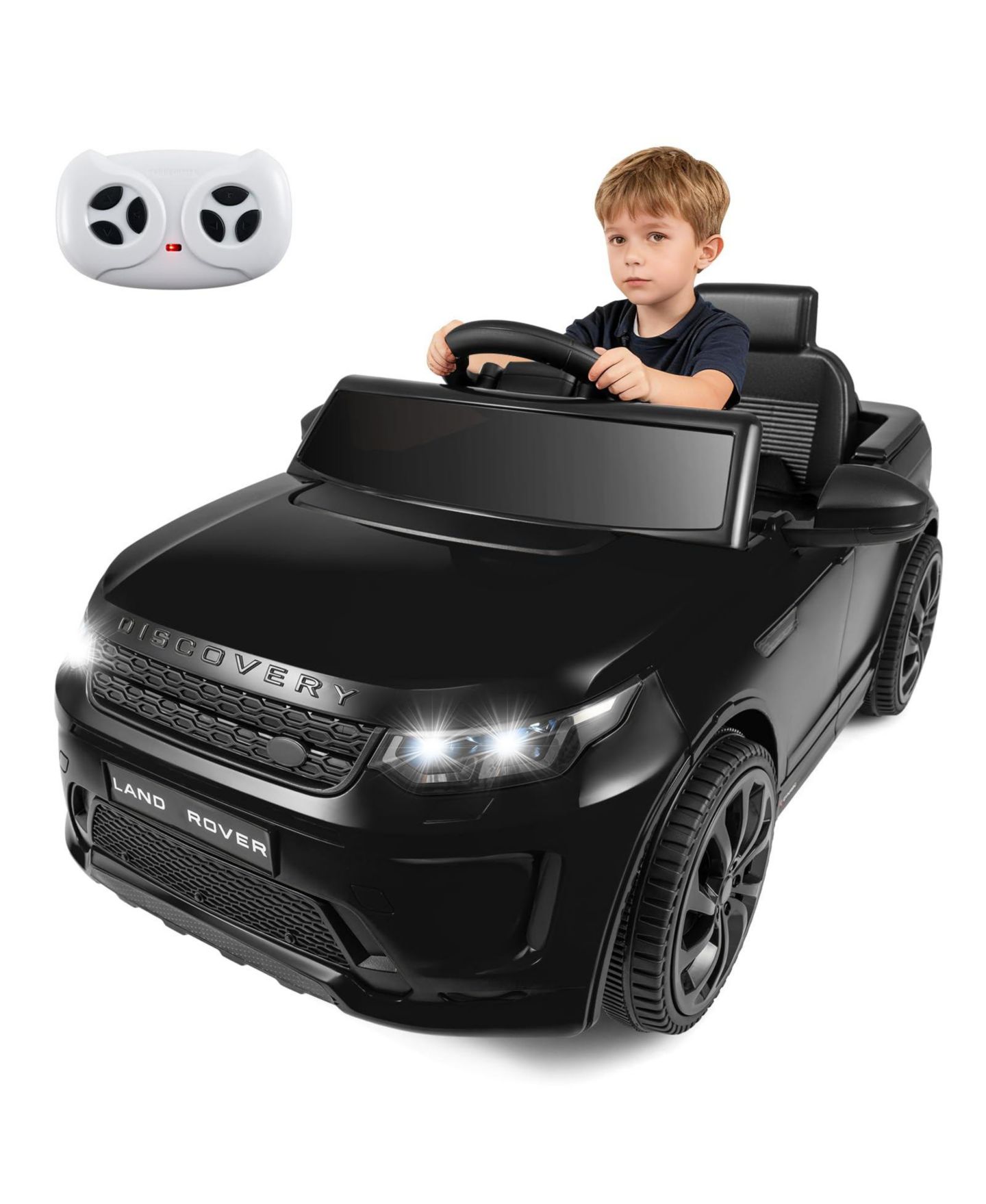 Детская игрушка Mecale Licensed Land Rover 12V Battery Powered Remote Control Kids Ride-On Car, Ages 3+, цвет: Чёрный — фото 1