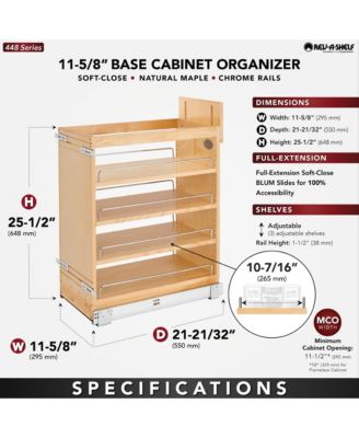 11.75" Soft Close Pullout Cabinet Organizer