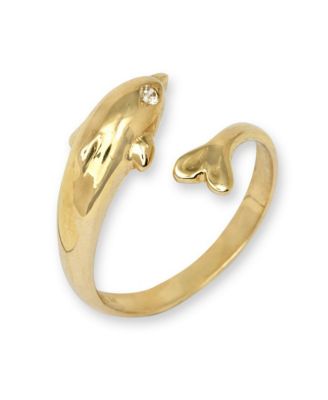 Solid 10K Gold Adjustable Nautical Dolphin toe ring toe ring