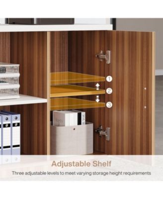 85.8-Inch L-Shaped Executive Desk, Extra Large Modern Office Desk with File Drawers