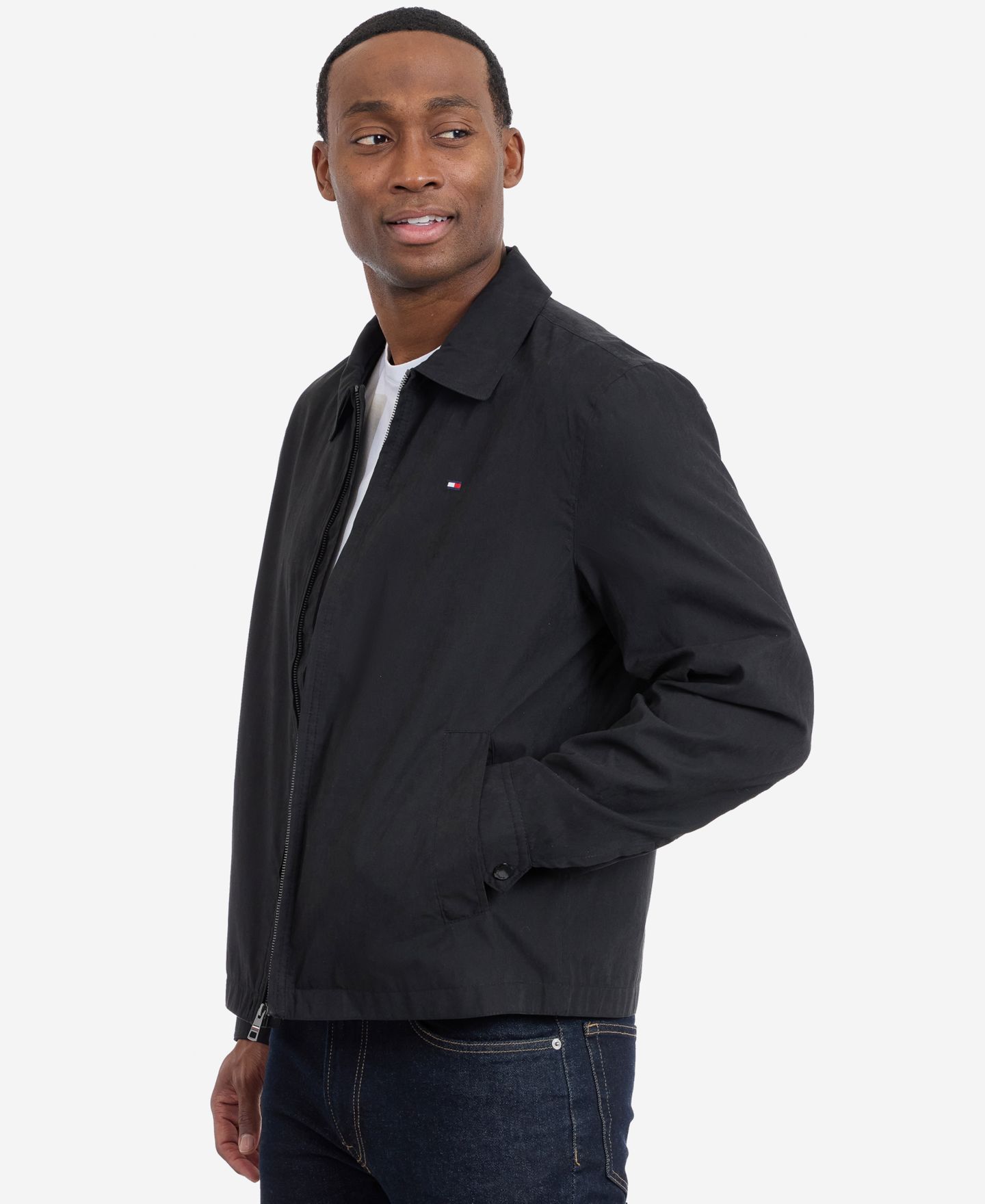 Мужская куртка Tommy Hilfiger Wind Resistant Golf Jacket, цвет: Чёрный — фото 4