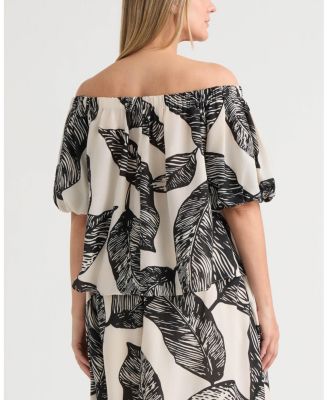 Women's Off the Shoulder Top with Puff Sleeves