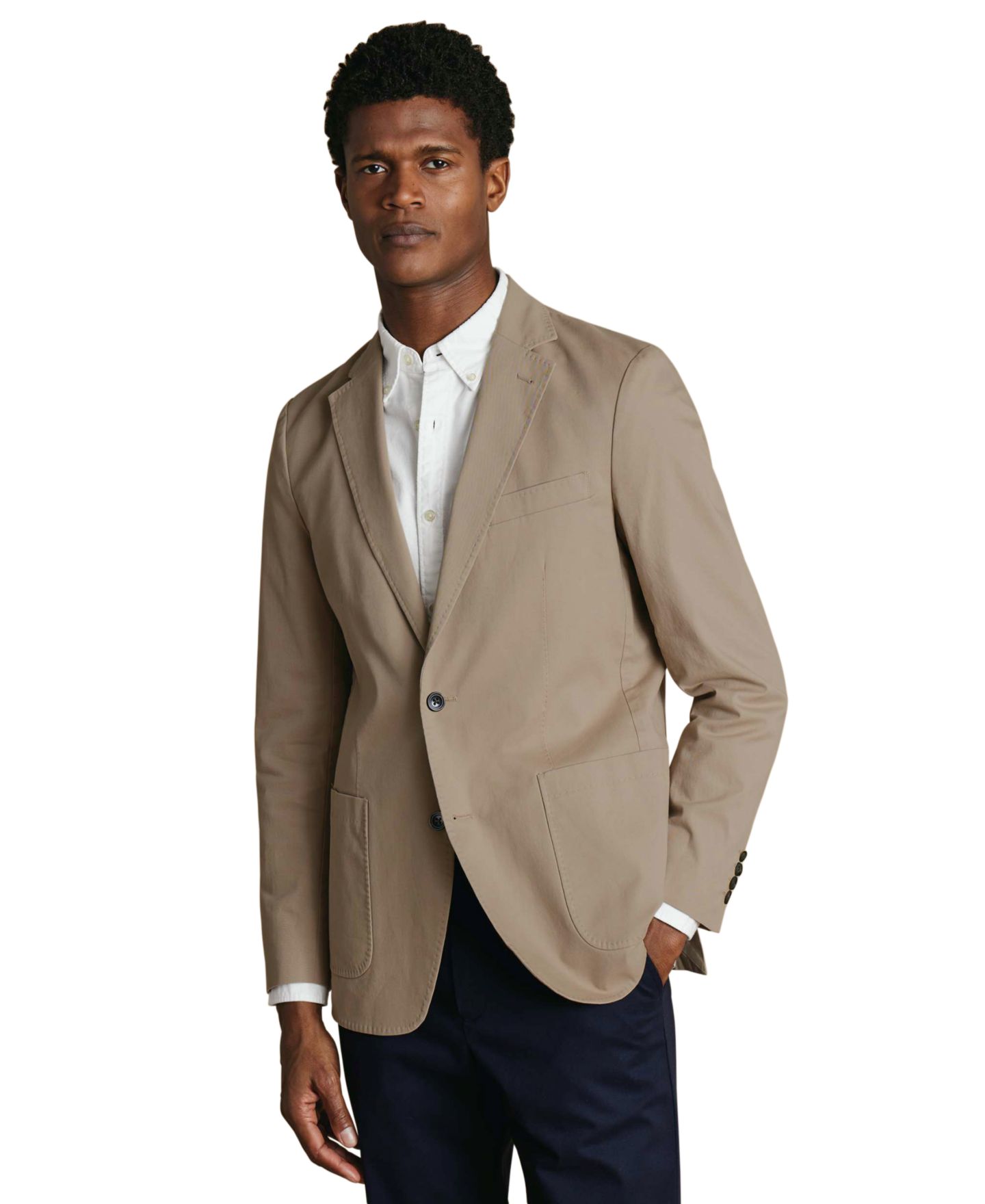 Мужской пиджак Charles Tyrwhitt Stretch Slim-Fit Blazer, цвет: Бежевый — фото 1