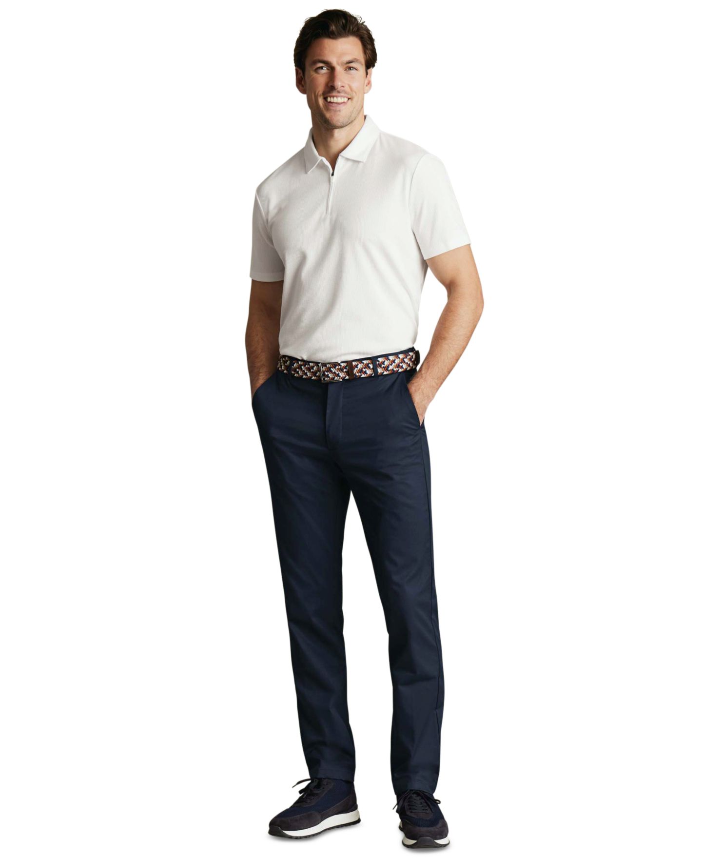 Мужские брюки Charles Tyrwhitt Performance Slim-Fit Chino, цвет: Тёмно-синий — фото 2