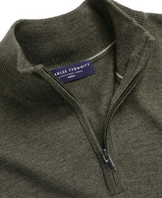 Men's Long Sleeve Quarter-Zip Merino Wool Sweater