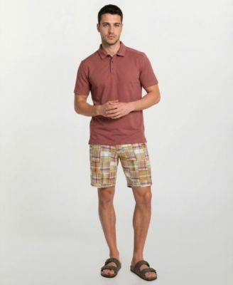 Men's Patch Detail Flat-Front Shorts