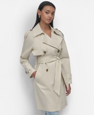 Women's Raglan Sleeve Double Breasted Trench Coat