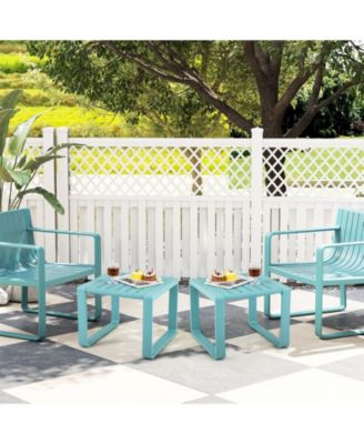 Outdoor Side Table Set of 2 18'' Weather Resistant Adirondack Table Patio