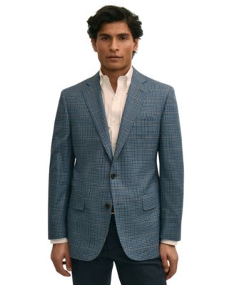 Brooks Brothers Men's Plaid Stretch Classic-Fit Suit Jacket