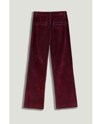 Women's Velvet Straight-Leg Pants