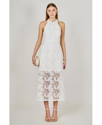 Women's Lace Halter Maxi Dress