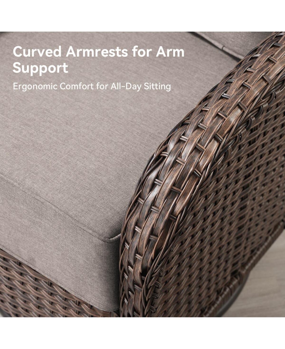 Gymojoy 3 Piece Wicker Outdoor Swivel Glider Patio Chair Set