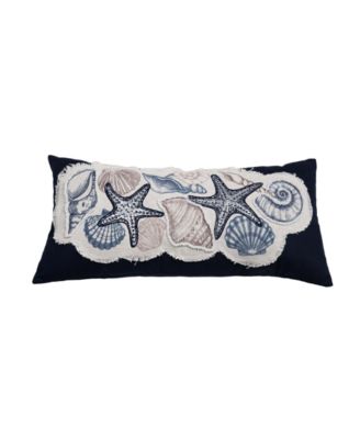 Vintage Shells Collection Embroidered Throw Pillow