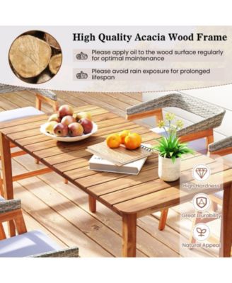 Rectangular Outdoor Dining Table 4-6 People Large Acacia Wood Patio Bistro Table