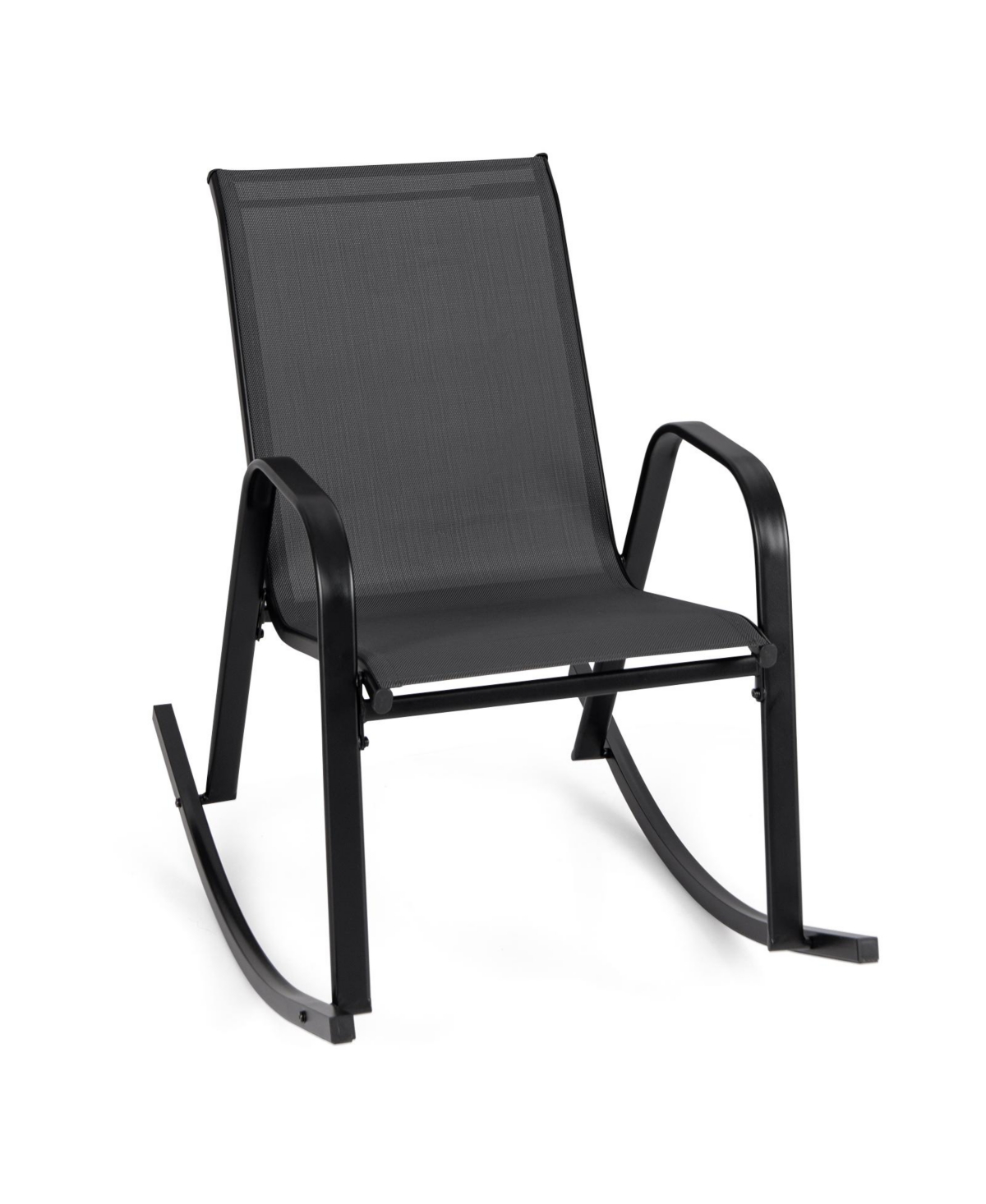 Gymax Pcs Patio Rocking Chair Outdoor Ergonomic Rockers w/ Breathable Fabric Seat