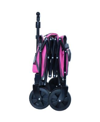 All-in-One Convertible Folding Wagon Cart - Expandable Dual-Layer Wagon with All Terrain Wheels, 225lbs Capacity for Camping, Grocery