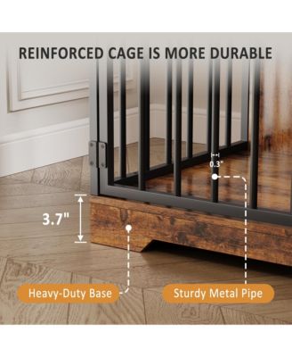 47.8 Inch Dog Crate Furniture Kennel with Doors Wooden Pet House with Drawers and Storage Cabinet