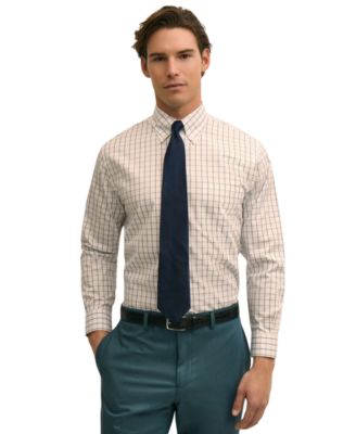 Men's Check Polo Button-Down Dress Shirt