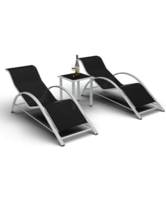 3-Pack Pool Lounge Chairs, Patio Sunbathing Recliners with Backrest – Outdoor Tanning Chaise Loungers for Beach, Deck, Lawn