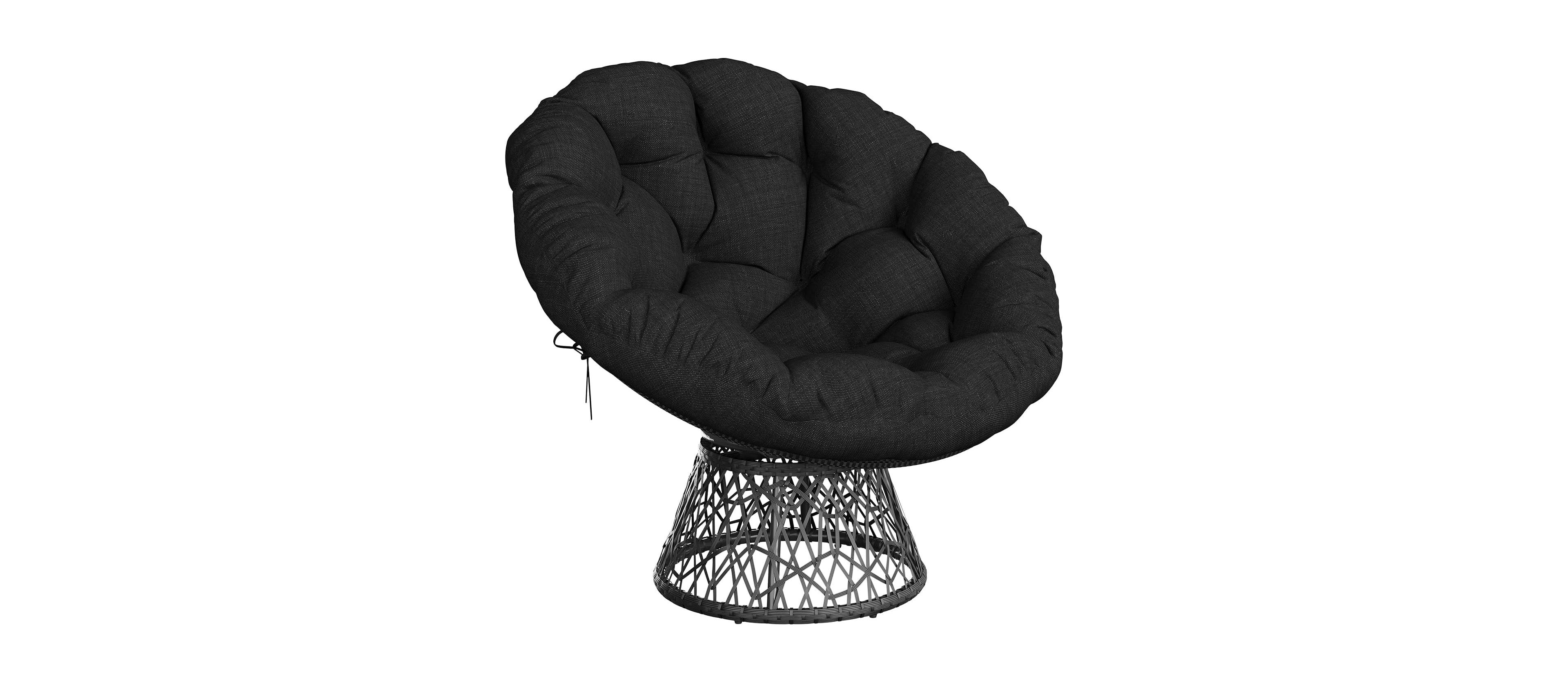 gaomon Papasan Chair Ergonomic Wicker Papasan Chair with Extra-Thick Soft Fabric Cushion, Heavy-Duty Steel Frame, 360° Swivel Base for Living Roo