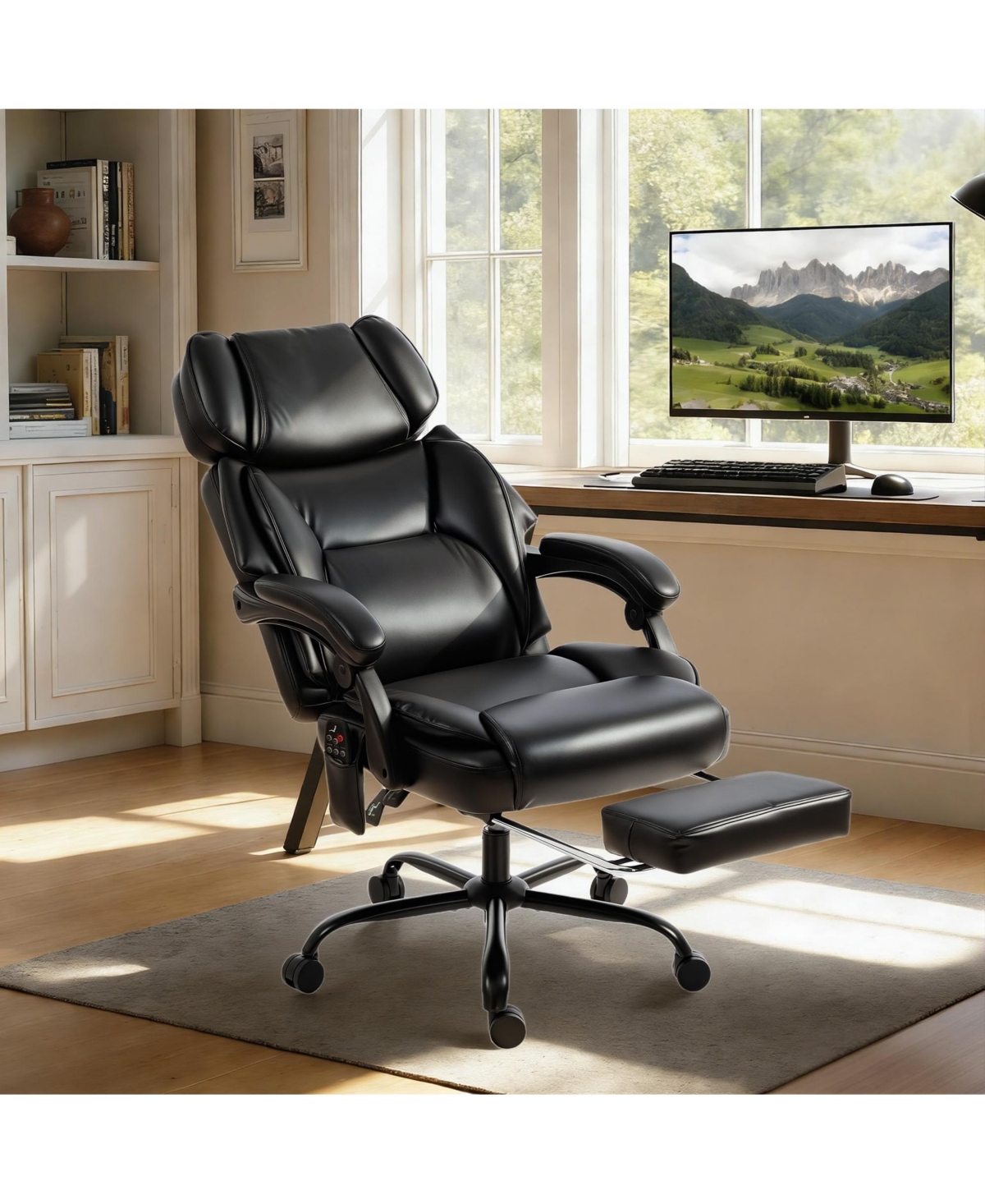 Homcom Massage Office Chair with Heat Reclining Function