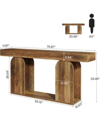 Farmhouse Wood Console Table, with U-Shaped Base