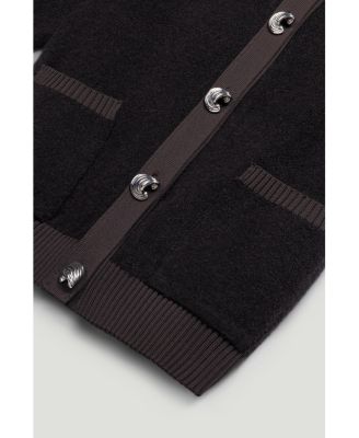 Women's Contrast-Trim Short-Sleeve Cardigan