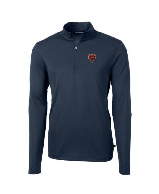 Men's Navy Chicago Bears Throwback Logo Virtue Eco Pique Quarter-Zip Pullover