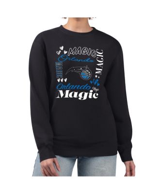 Women's Black Orlando Magic Collage Team Graphic Fleece Pullover Sweatshirt