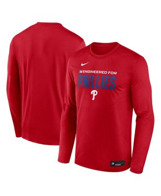 Men's Red Philadelphia Phillies Authentic Collection Legend Dri-FIT Long Sleeve T-Shirt