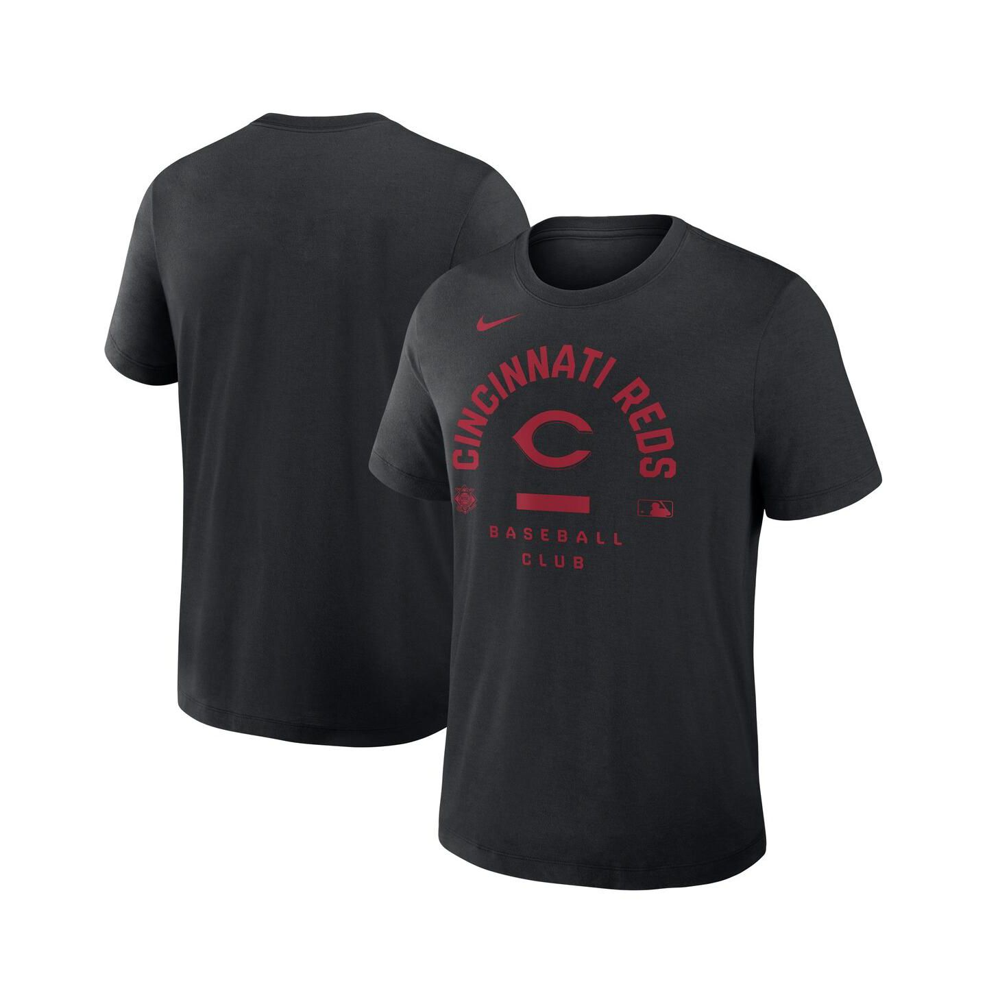 Мужская футболка Nike Black Cincinnati Reds Authentic Collection Early Work Tri-Blend Dri-FIT — фото 1