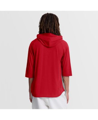 Men's Red Philadelphia Phillies Authentic Collection Flux Dri-FIT Raglan 3/4-Sleeve Hooded T-Shirt