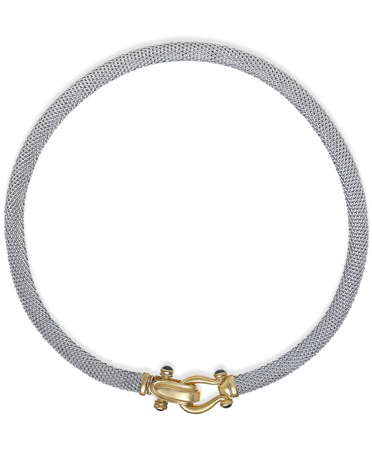 Rounded Mesh Collar Necklace in 14k Gold over Sterling Silver - Two-Tone