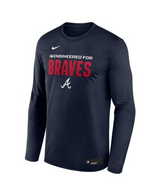 Men's Navy Atlanta Braves Authentic Collection Legend Dri-FIT Long Sleeve T-Shirt