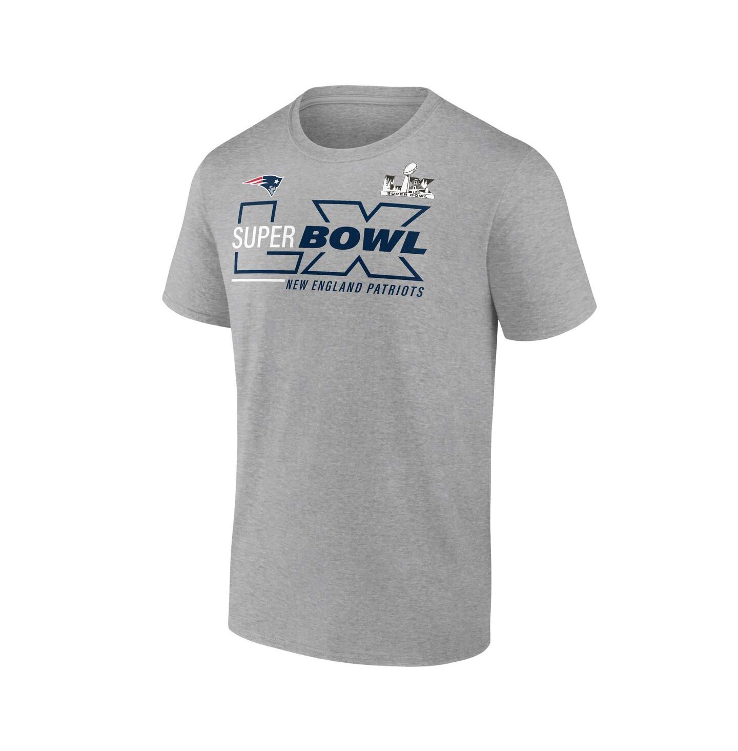 Мужская футболка Fanatics Heather Gray New England Patriots Super Bowl LX Roster — фото 2