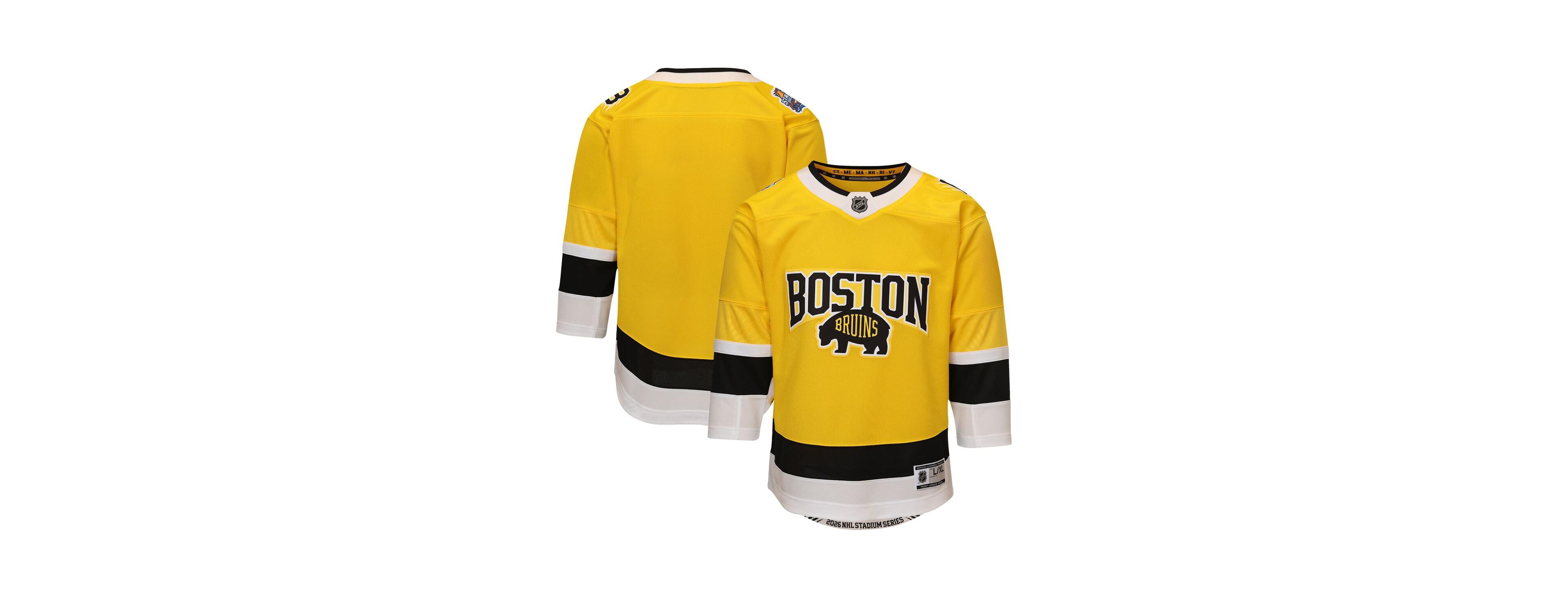 Outerstuff Big Boys and Girls Gold Boston Bruins 2026 Stadium Series Premier Jersey