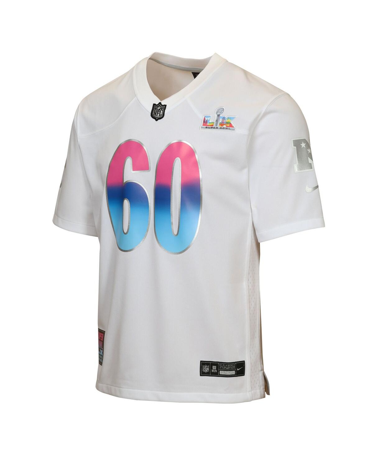 Nike Big Boys and Girls White Super Bowl Lx Game Jersey
